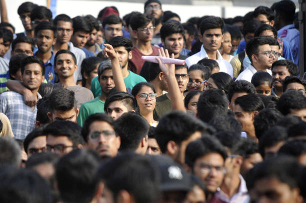 indian youth coming out of exam center